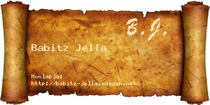 Babitz Jella névjegykártya